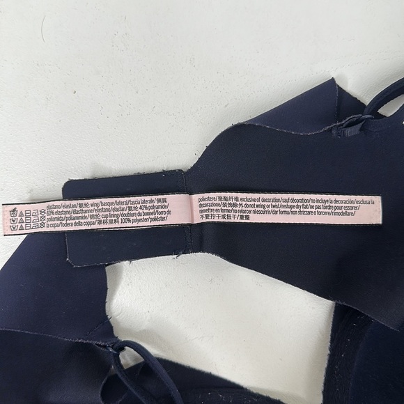 Victoria's Secret Lined Demi Bra Size 34D Navy - Picture 5 of 6